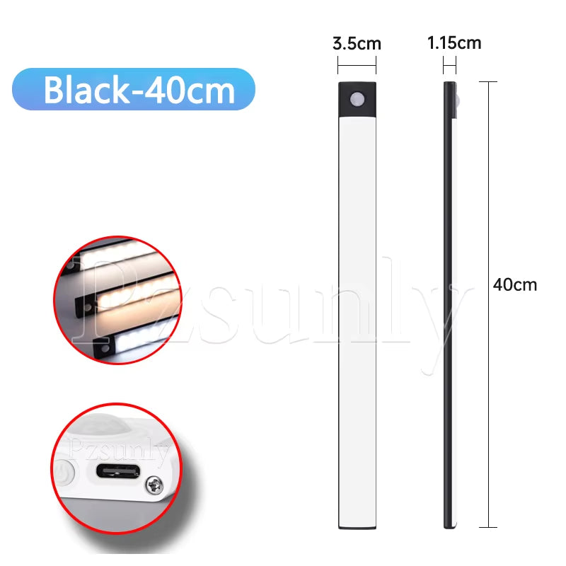 LED Bar Light Motion Sensor USB Rechargeable Led Night Light for Kitchen Wardrobe Cabinet Lighting 30Cm/40Cm/50Cm Cabinet Light