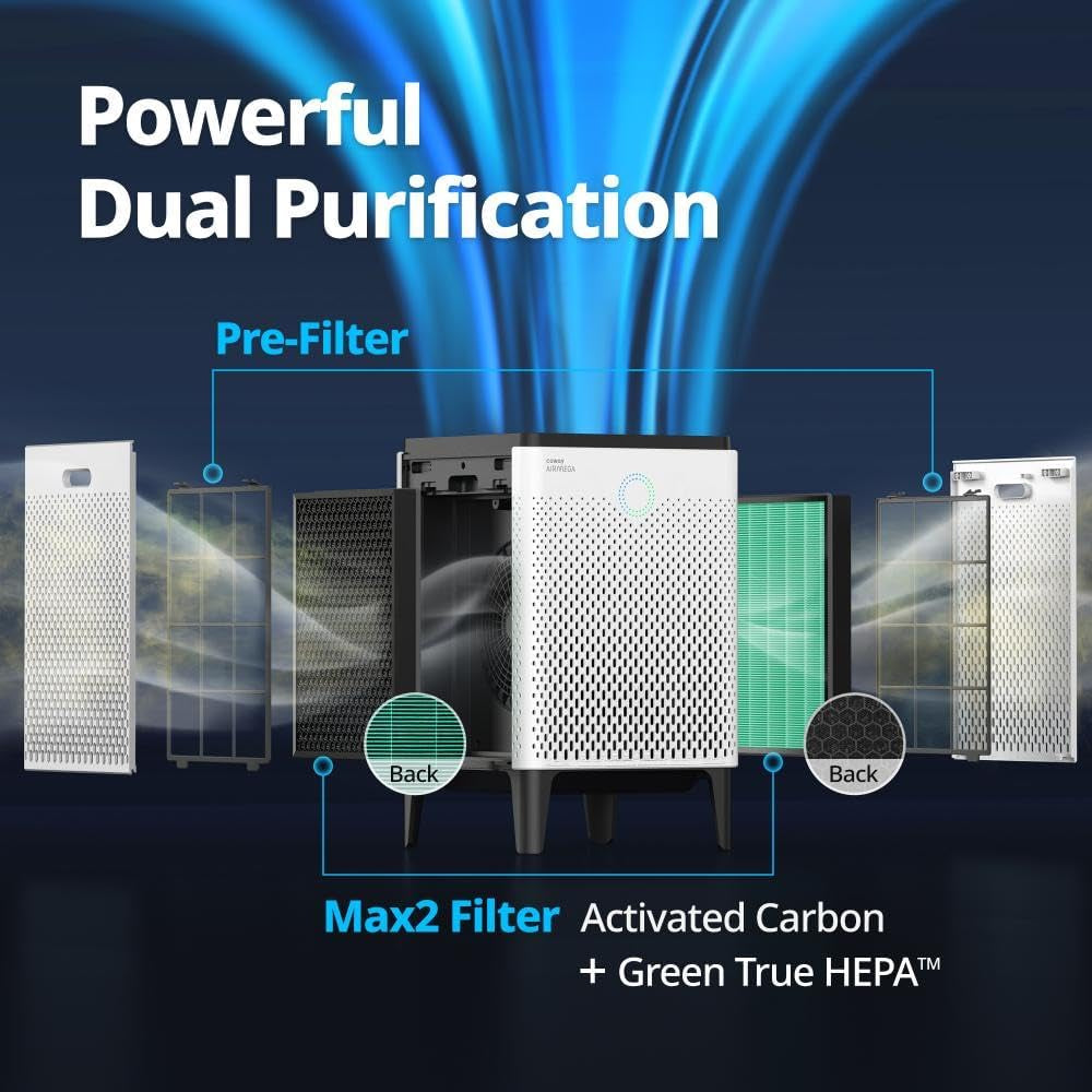 Airmega 300S Smart Air Purifier - App-Controlled, HEPA Filter, Alexa Compatible, Covers 1,256 Sq. Ft.