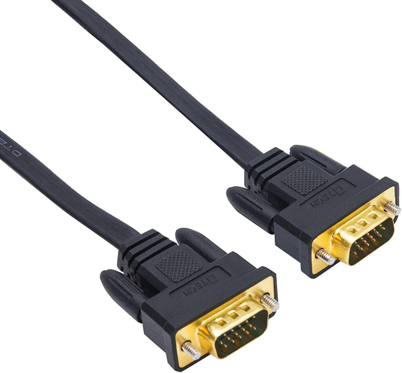 65-Foot VGA to VGA Cable - Premium 15 Pin Male to Male Flat Cord for Full HD Video - Ideal for Computer Monitors (20 Meters, Black)