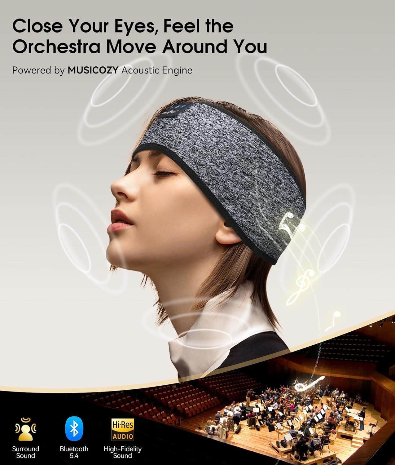 Bluetooth Sleep Headphones & Eye Mask - Wireless HD Stereo Earbuds for Travel, Yoga & Workouts - Perfect Gift for Men & Women