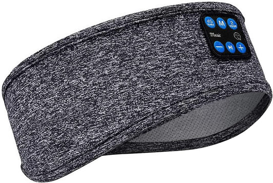 Sleep Headband White Noise Headphones Wireless Bluetooth Sports Built-In HD Stereo Speaker Side Sleepers Sleeping Running Yoga Workout Jogging Insomnia Travel Meditation Grey Version 2021-09