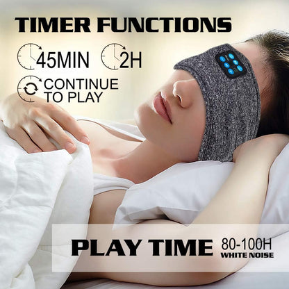 Sleep Headband White Noise Headphones Wireless Bluetooth Sports Built-In HD Stereo Speaker Side Sleepers Sleeping Running Yoga Workout Jogging Insomnia Travel Meditation Grey Version 2021-09