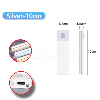 LED Bar Light Motion Sensor USB Rechargeable Led Night Light for Kitchen Wardrobe Cabinet Lighting 30Cm/40Cm/50Cm Cabinet Light