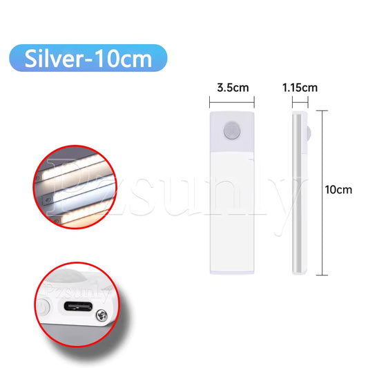 LED Bar Light Motion Sensor USB Rechargeable Led Night Light for Kitchen Wardrobe Cabinet Lighting 30Cm/40Cm/50Cm Cabinet Light
