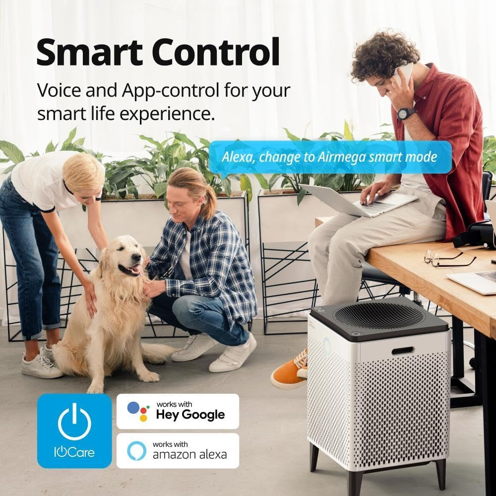 Airmega 300S Smart Air Purifier - App-Controlled, HEPA Filter, Alexa Compatible, Covers 1,256 Sq. Ft.