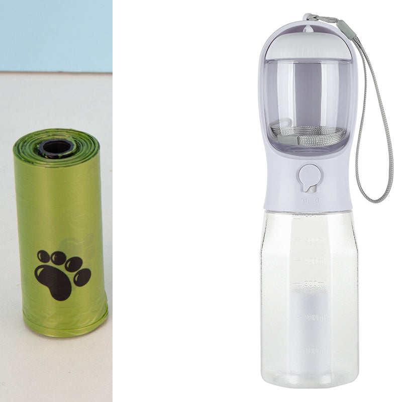 Portable Cat Dog Water Bottle Food Feeder Drinker Poop Dispenser 3 in 1 Leak-Proof Multifunctional Dog Water Bottle Pet Products