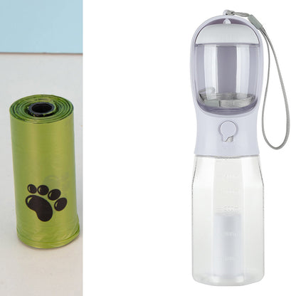 Portable Cat Dog Water Bottle Food Feeder Drinker Poop Dispenser 3 in 1 Leak-Proof Multifunctional Dog Water Bottle Pet Products