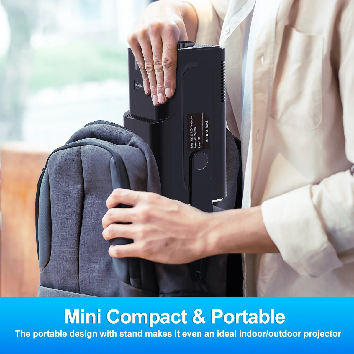 HY320 4K HD Android 11 Projector - Portable Outdoor Projector with Wifi 6, 390 ANSI, Bluetooth 5.0, and 1920x1080P - Upgraded from HY300