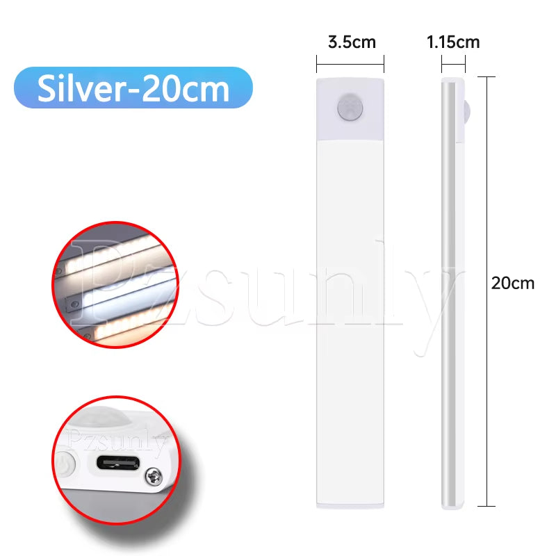 LED Bar Light Motion Sensor USB Rechargeable Led Night Light for Kitchen Wardrobe Cabinet Lighting 30Cm/40Cm/50Cm Cabinet Light